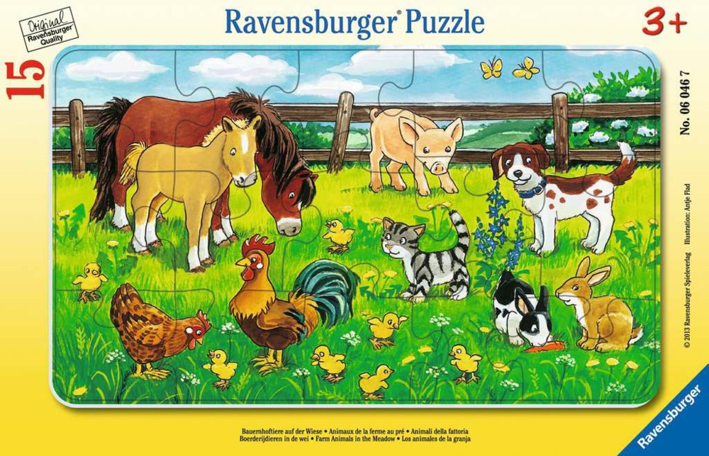 Bauernhoftiere auf der Wiese Puzzle