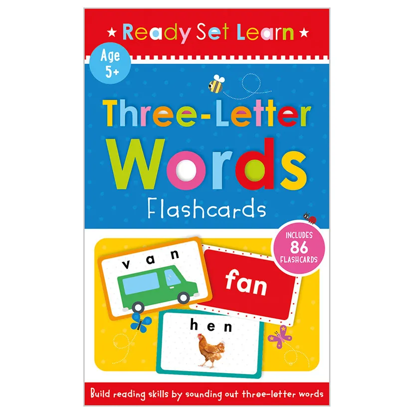 "Ready, Set, Learn Three Letter Words Flashcards"