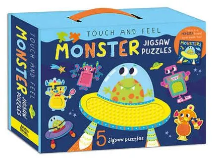 TOUCH AND FEEL PUZZLE AND BOOK SET MONSTERS