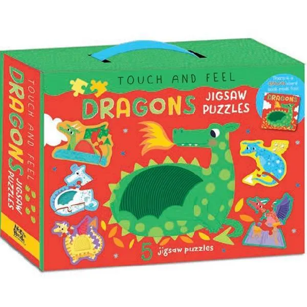 TOUCH AND FEEL PUZZLE AND BOOK SET DRAGONS