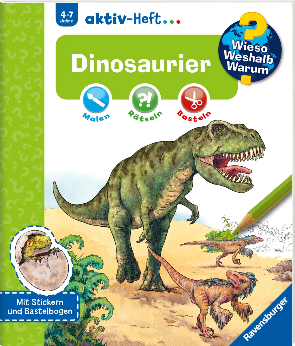 Dinosaurier: malen rätseln basteln; [mit Stickern u. Bastelbogen]
