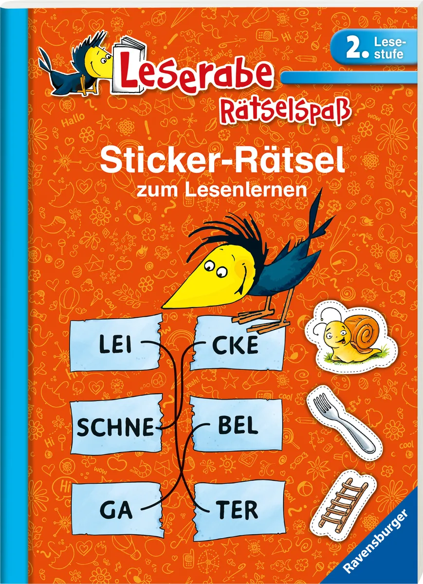 Sticker-Rätsel zum Lesenlernen.