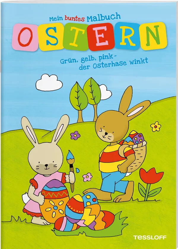 "Mein buntes Malbuch Ostern. Grün, gelb, pink - der Osterhase winkt"
