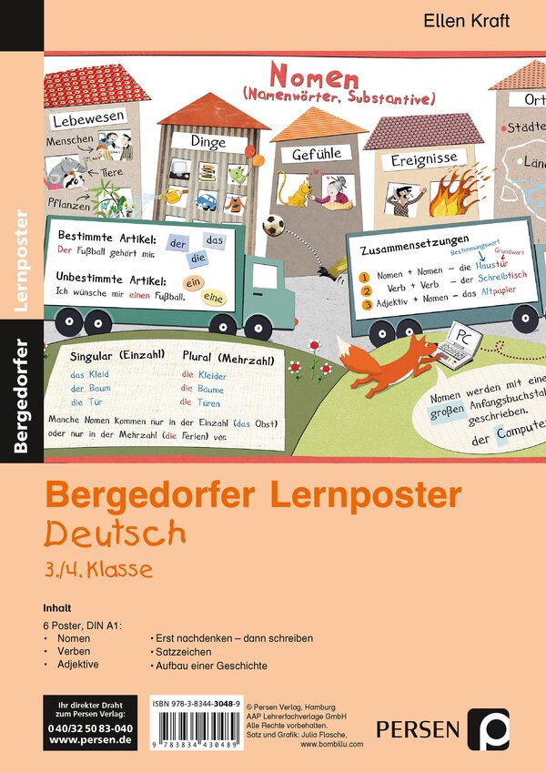 Lernposter Deutsch 3./4.Klasse: 6 Poster für den Klassenraum